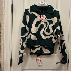 Green Psychedelic Swirl Sweater